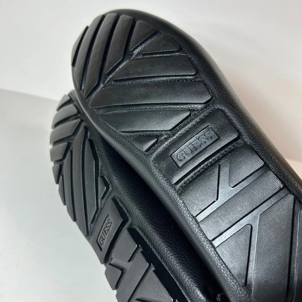 GUESS Mens GMASKERS Black Pebbled G-Logo Driver Loafers Size 10.5M